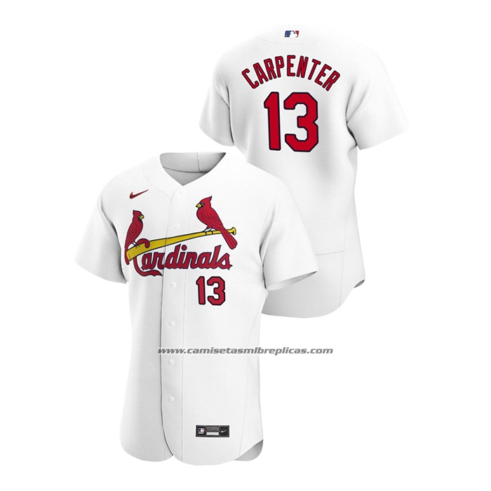 Camiseta Beisbol Hombre St. Louis Cardinals Matt Carpenter Autentico 2020 Primera Blanco